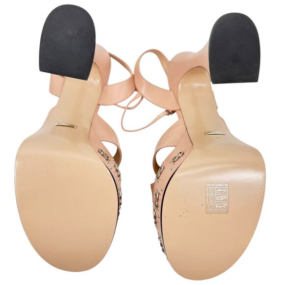 New Gucci Interlocking GG Studded Platfrom Sandals Leather Size 42 - Picture 9 of 10